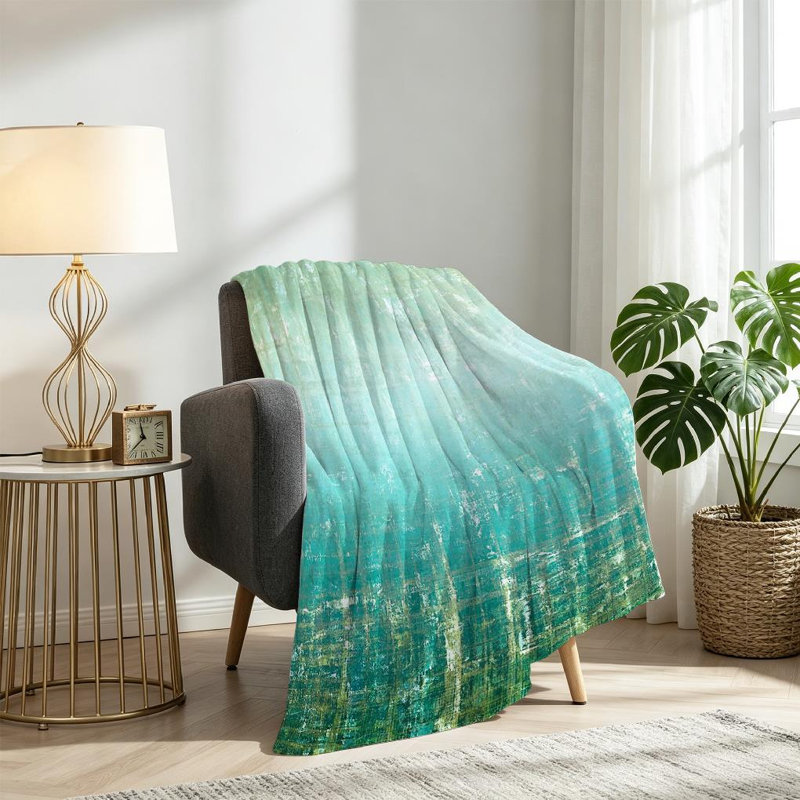 Jeté transparent en flanelle de polaire ultra douce, imprimé recto antique couleur rétro, Twin 60" x 80"