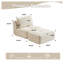 Chaise longue simple moderne en velours côtelé beige avec mousse à mémoire de forme