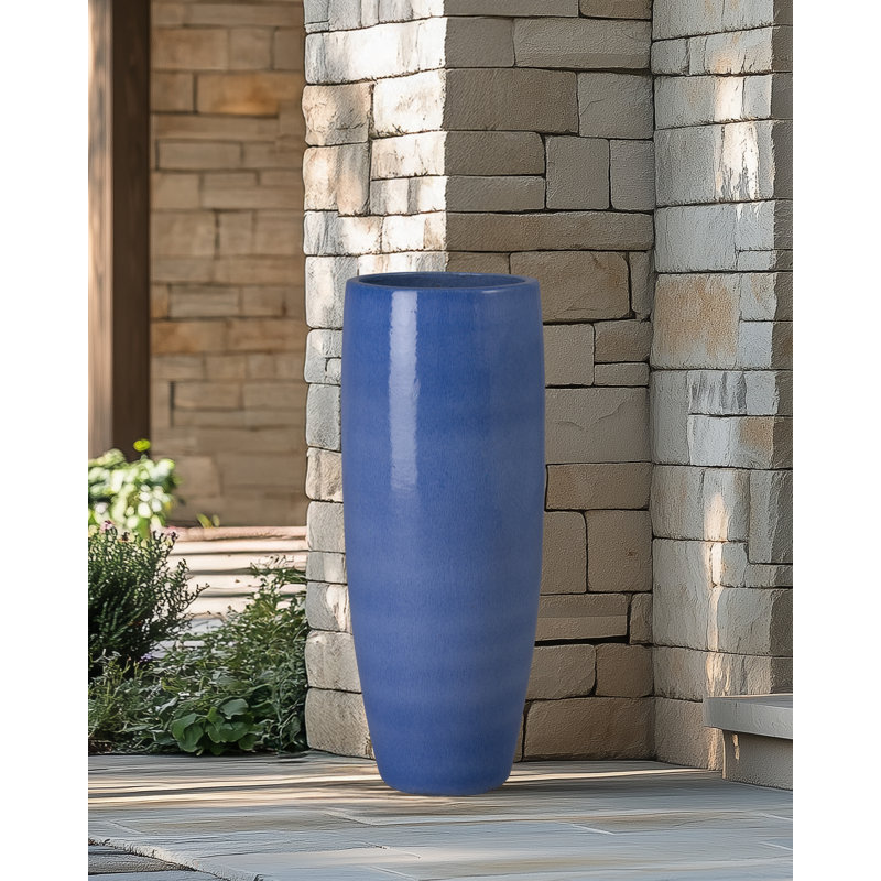 Jar Handmade Ceramic Planter, Blue, 38" H x 15" W x 15" D
