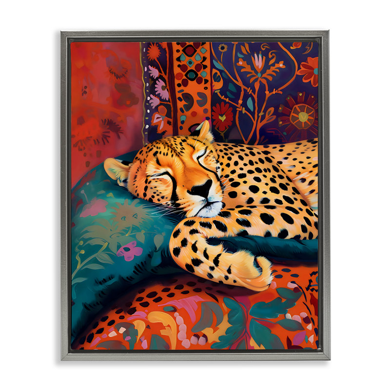 Cadre flottant Coet Cheetah Textiles Cozy, design par Creative Studio, Cadre flottant gris lustré, H 31 po x l 25 po