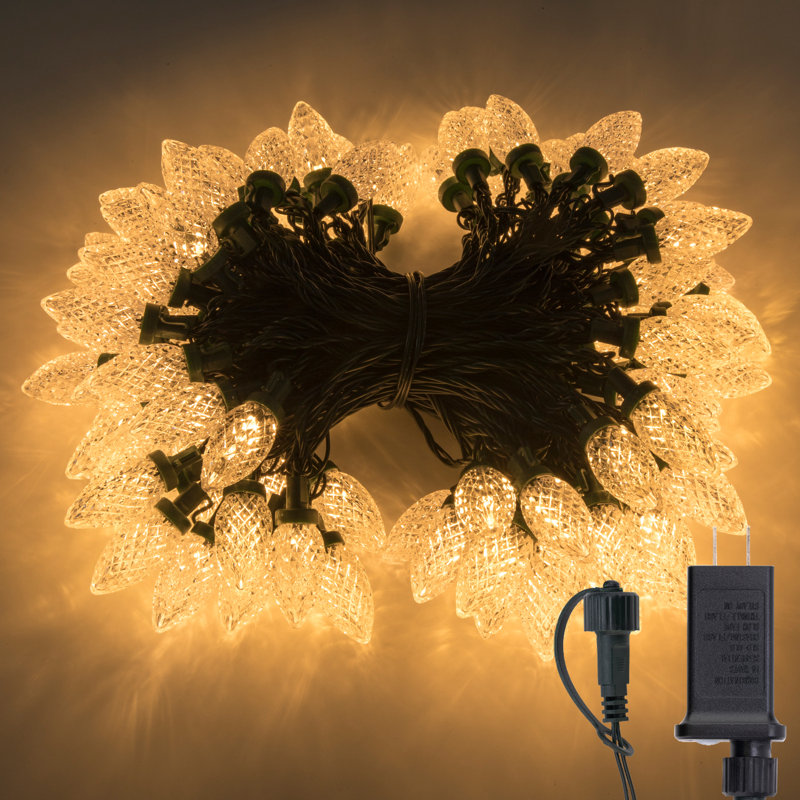 C9 LED Christmas Garland, Blanc chaud, L 81 pi