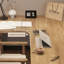 Bureau en bois massif en L Burlywood-1352923562-1352923560