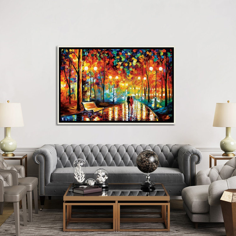 «Rain's Rustle II», reproduction d'art sur toile tendue, H 24 po x l 32 po x P 1 po, Papier dans un cadre flottant, White