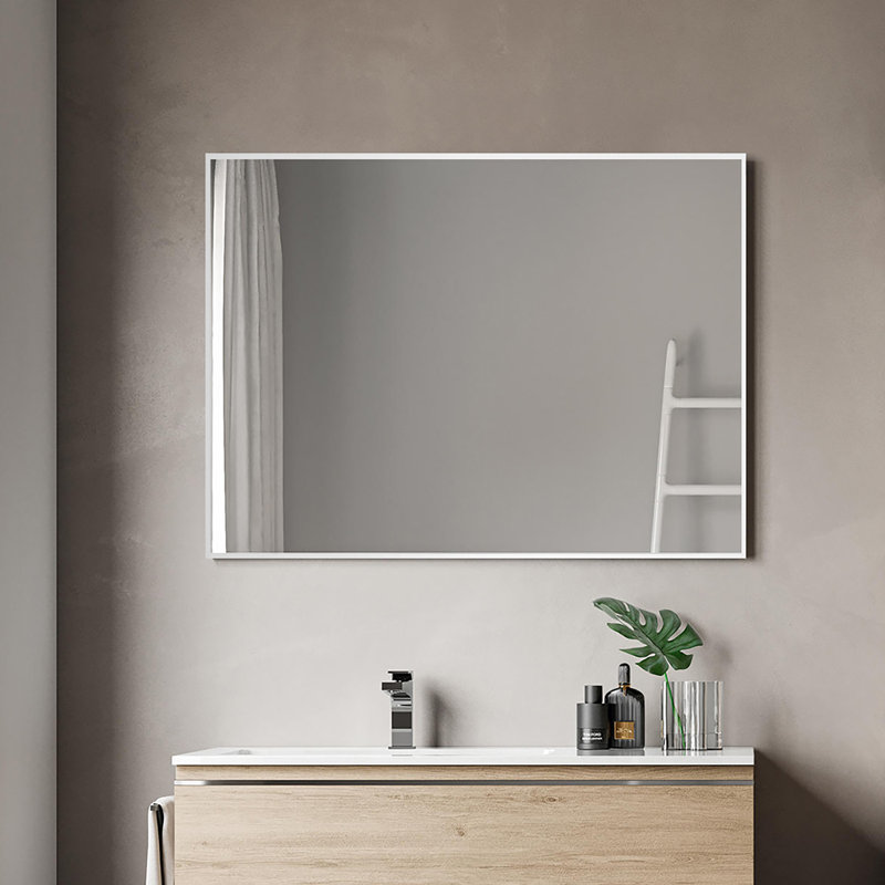 Miroir de salle de bain Chandrram, 31,5 po x 23,6 po, Blanc
