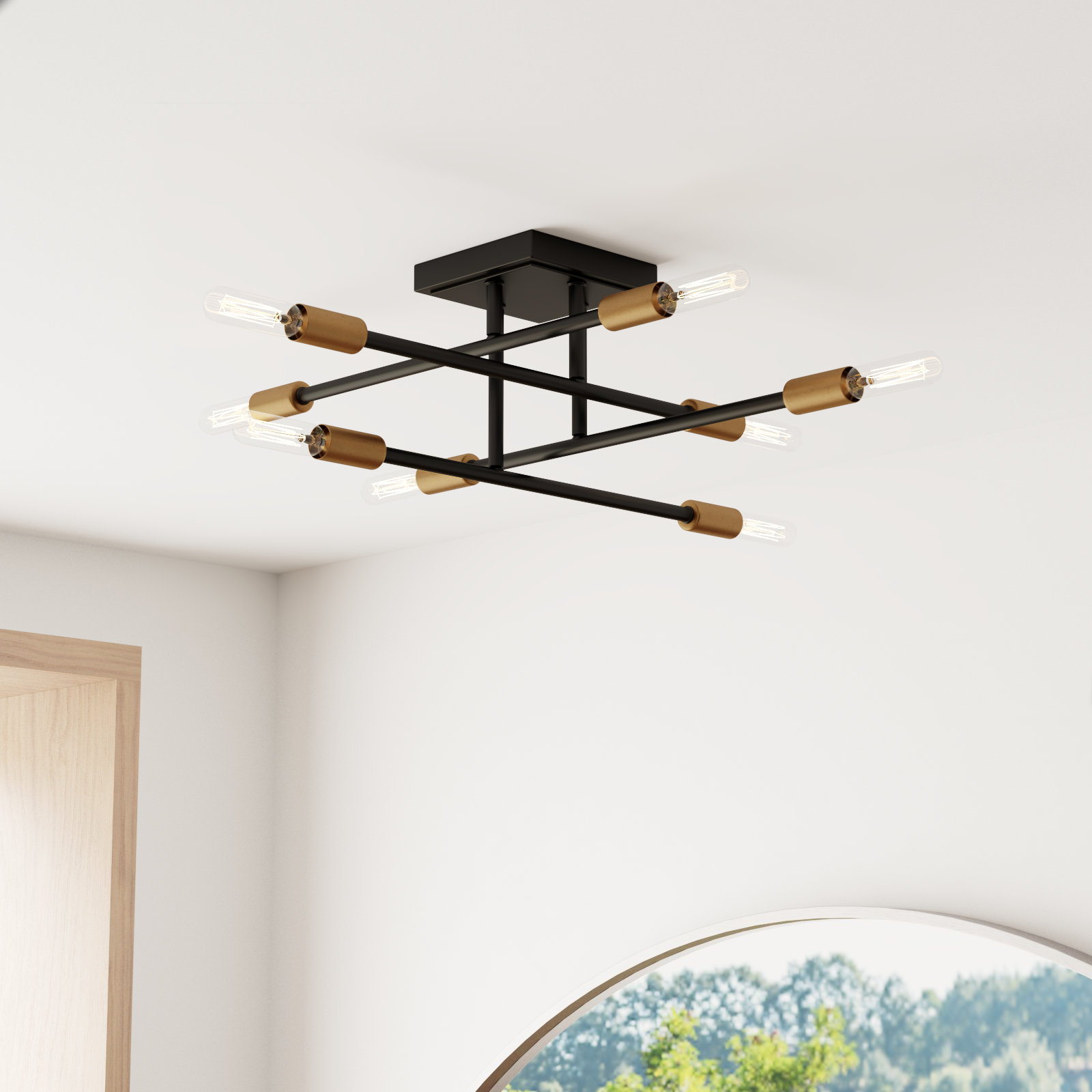 Jordy 8-Light Flush Mount, Dark Bronze