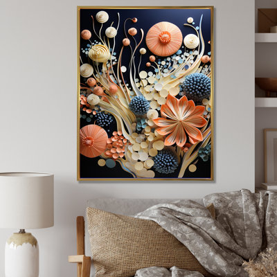 " Peach And White Coral Flowers "