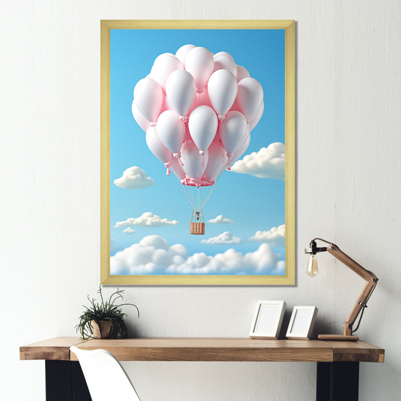 Skyhigh Balloon Whimsy, H 20 po x l 12 po x P 1 po, Encadrement doré