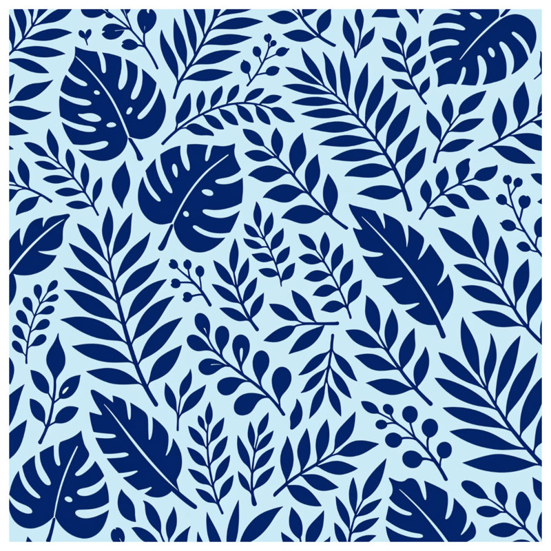 Blue Botanical Leaves Comforter, Twin Extra Long