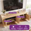 Meuble télé 70 po avec tablettes et portes de rangement, grand centre de divertissement en bois pour téléviseur de 80 po ou moins-131529477-130841436