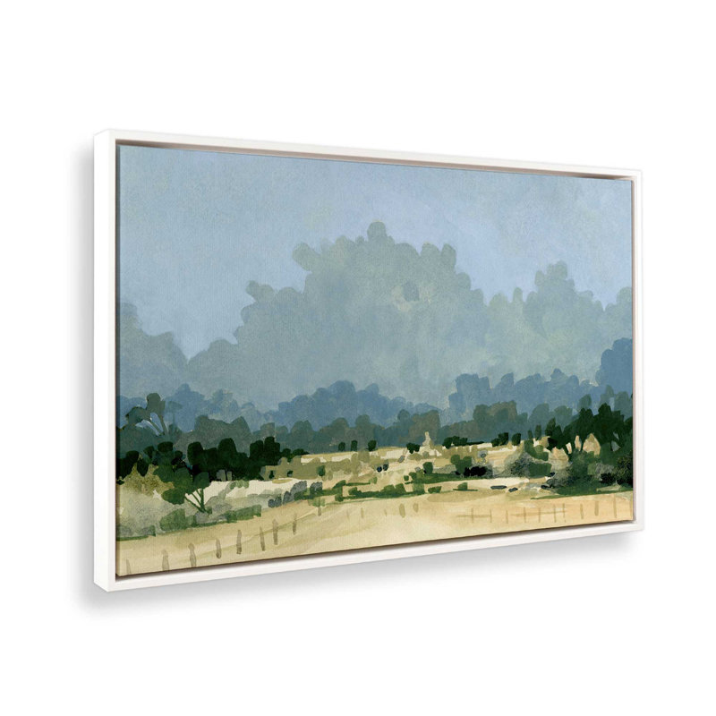 Tranquil Country Fields, reproduction sur toile dans un cadre, H 8,75 po x l 12,75 po, Blanc opaque