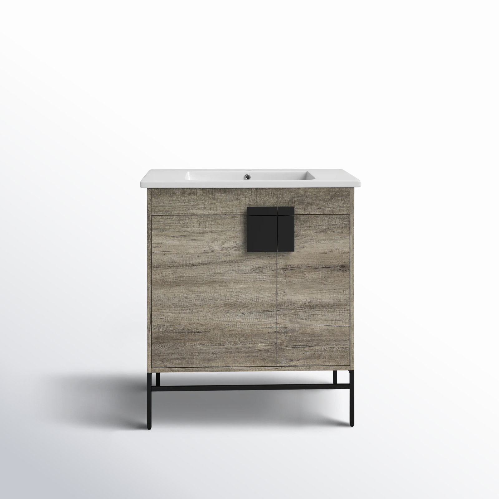 Maisie 30'' Single Bathroom Vanity, Black Matte, Gray