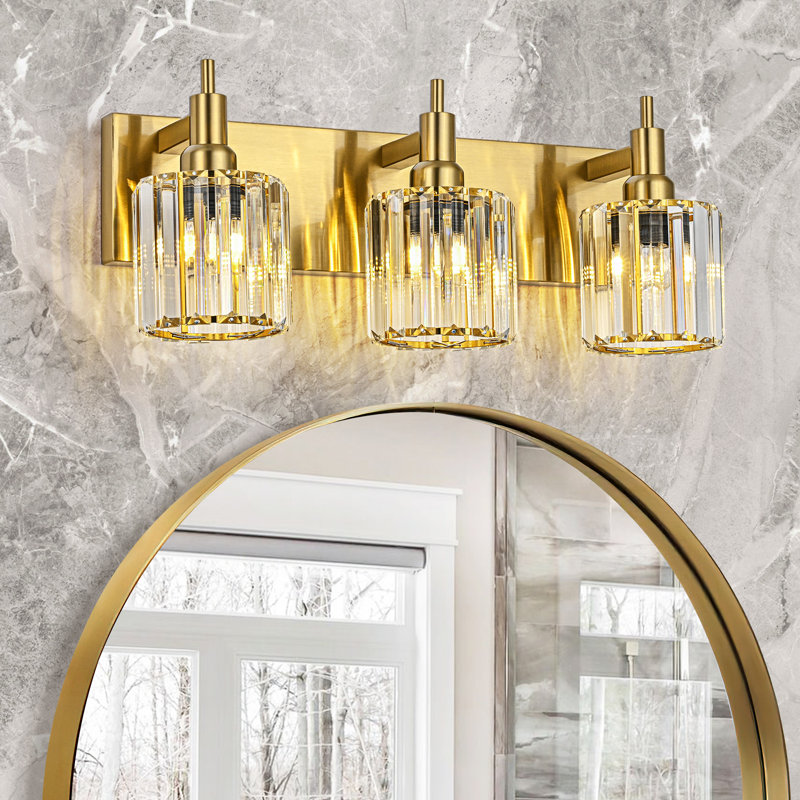 Dimmable Vanity Light, Gold, 3 Lights