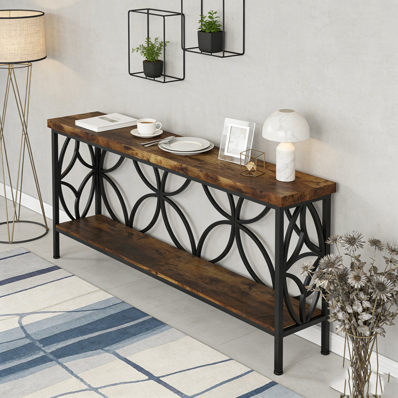 Console industrielle 70,9 po (brun rustique), Black/Brown