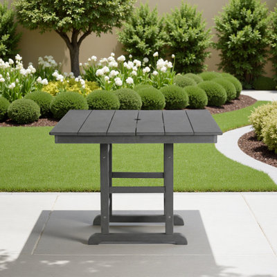 Table de patio pliante en PEHD, L 37,8 po x l 37,8 po x H 29,52 po, 1 pièce