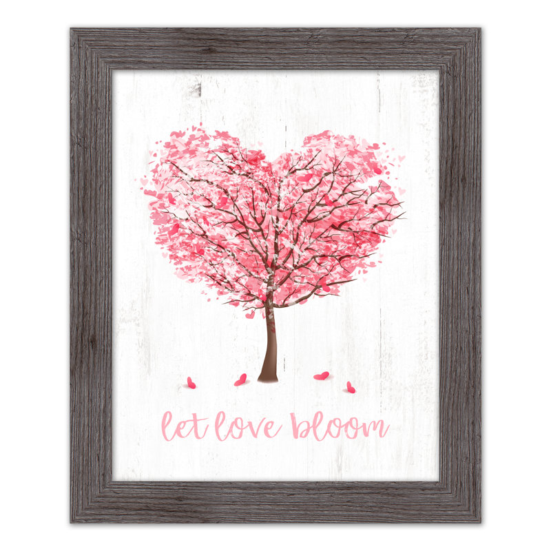 «Blooming Love Tree», reproduction encadrée, Encadré gris