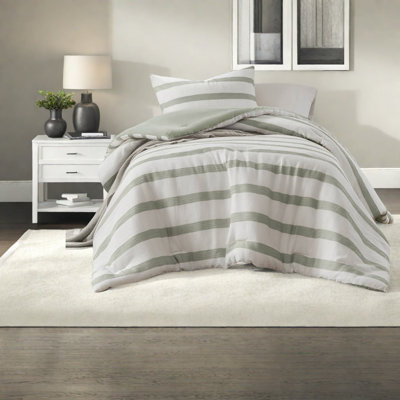 Ensembles de literie de qualité supérieure, édredon en polyester vert sauge au style minimaliste moderne