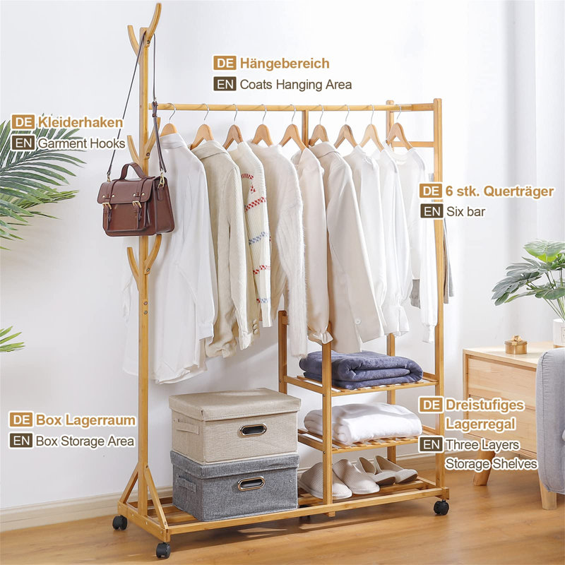Coren 100cm Rolling Clothing Rack