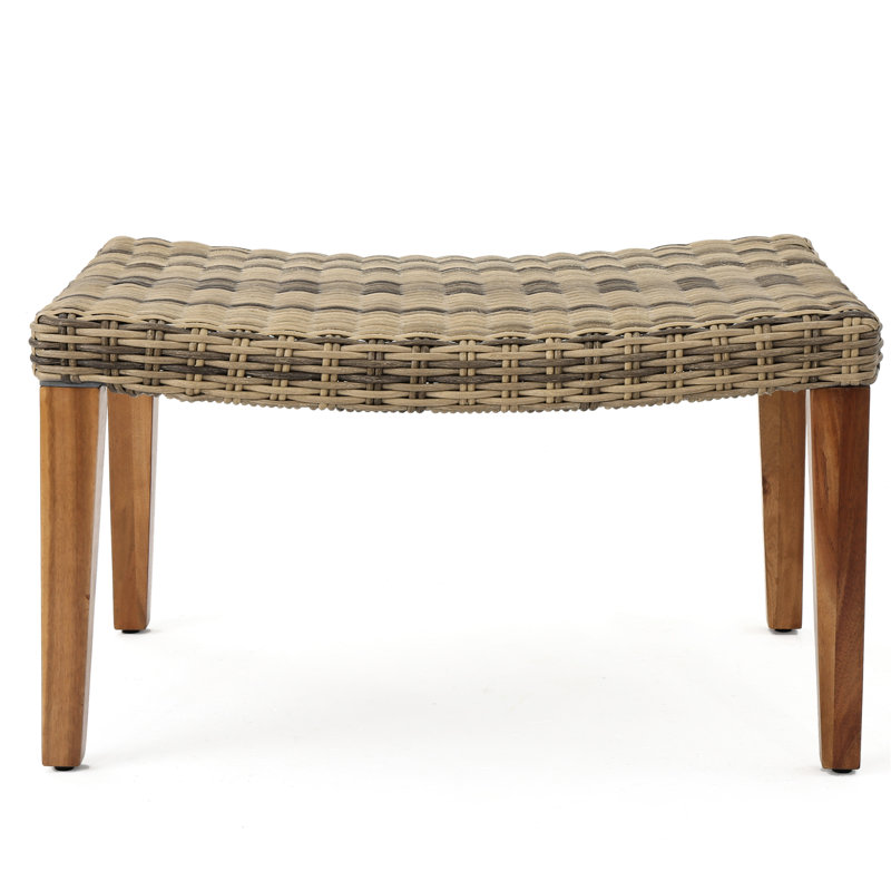 Extérieur fabriqué à la main avec accents et sièges en bois, abat-jour gris naturel, profondeur de 28 po, largeur de 20 po, hauteur de 15,5 po avec structure, couleur, profond, large, haut