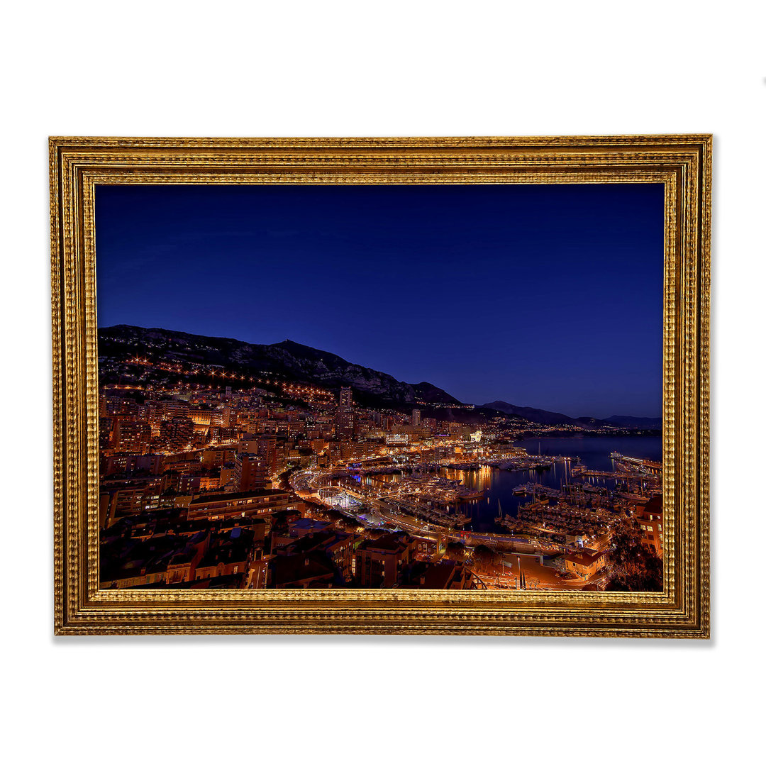 Monte Carlo Night Lights - Einzelne Bilderrahmen Kunstdrucke