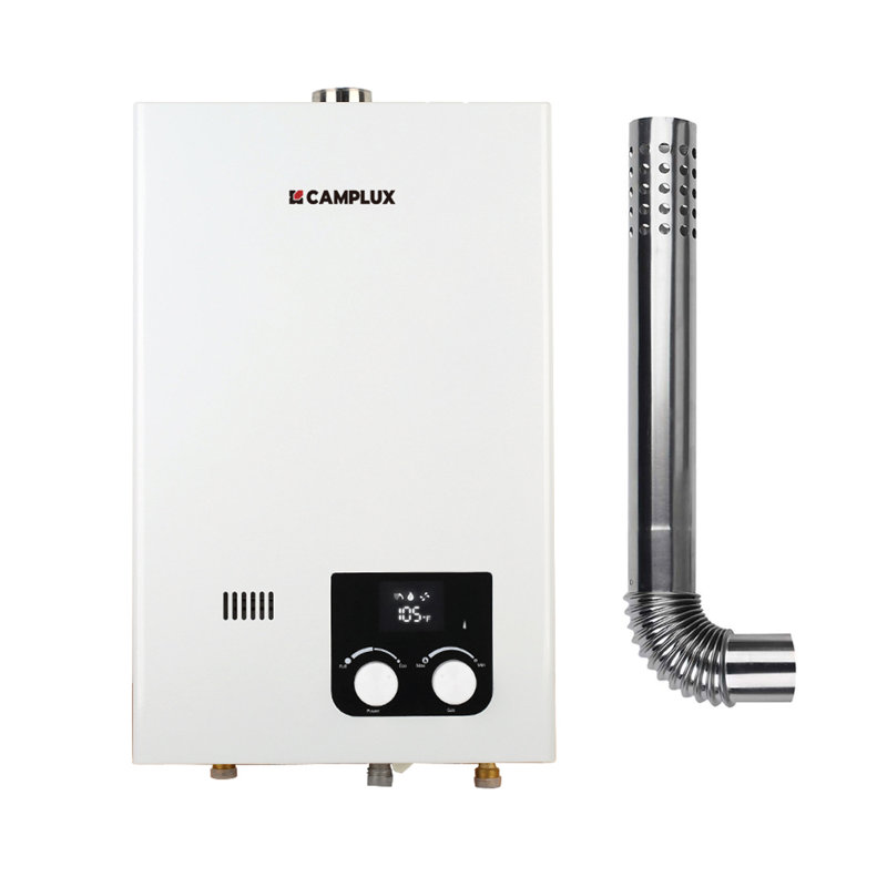 Chauffe-eau intérieur sans réservoir au propane CAMPLUX 2,64 GPM 68 000 BTU, Blanc