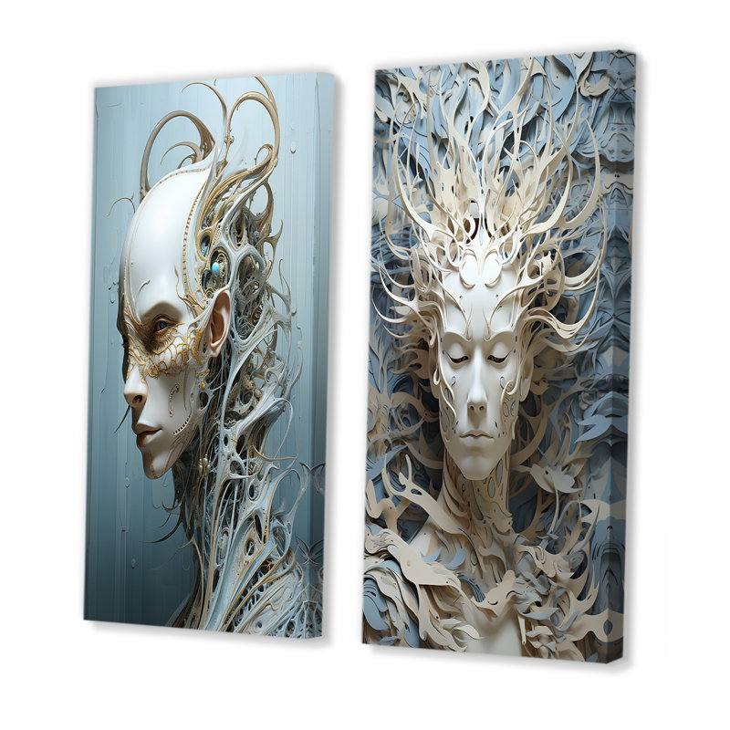 Mythique créature extraterrestre, ensemble de 2 impressions sur toile Aliens, Toile tendue, H 40 po x l 41 po