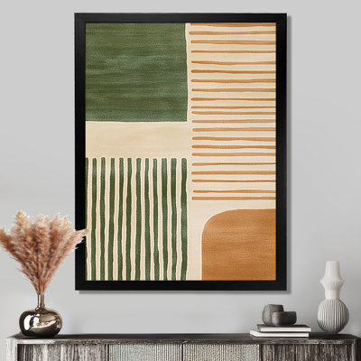 Orange Green Ethereal Optical Currents - Midcentury Modern Wall Art Decor, Orange Mid-Century Modern Canvas Print