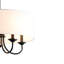 Lustre 5 lumières à finition noire avec abat-jour en lin blanc