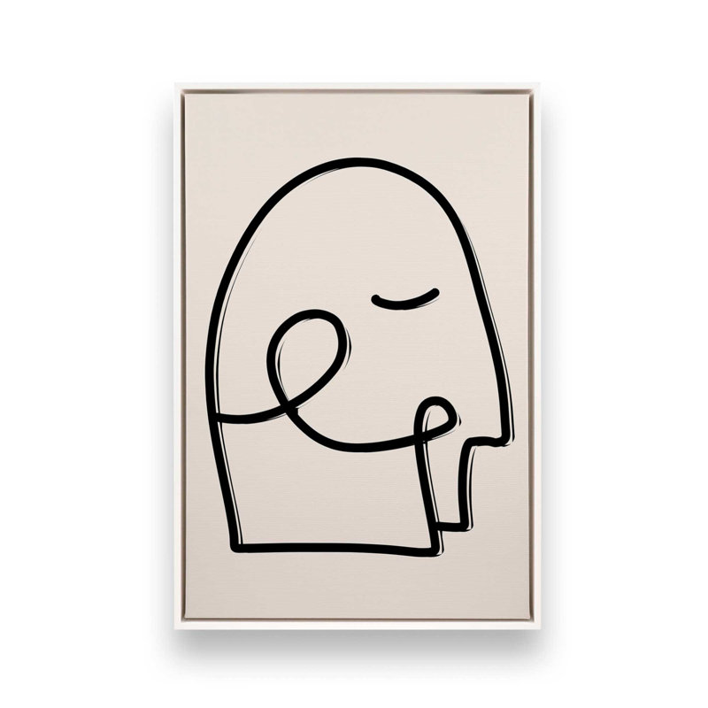 Mindful Gaze v1 Print, Opaque White Floater Framed Canvas, 18.75" H x 12.75" W x 1.75" D