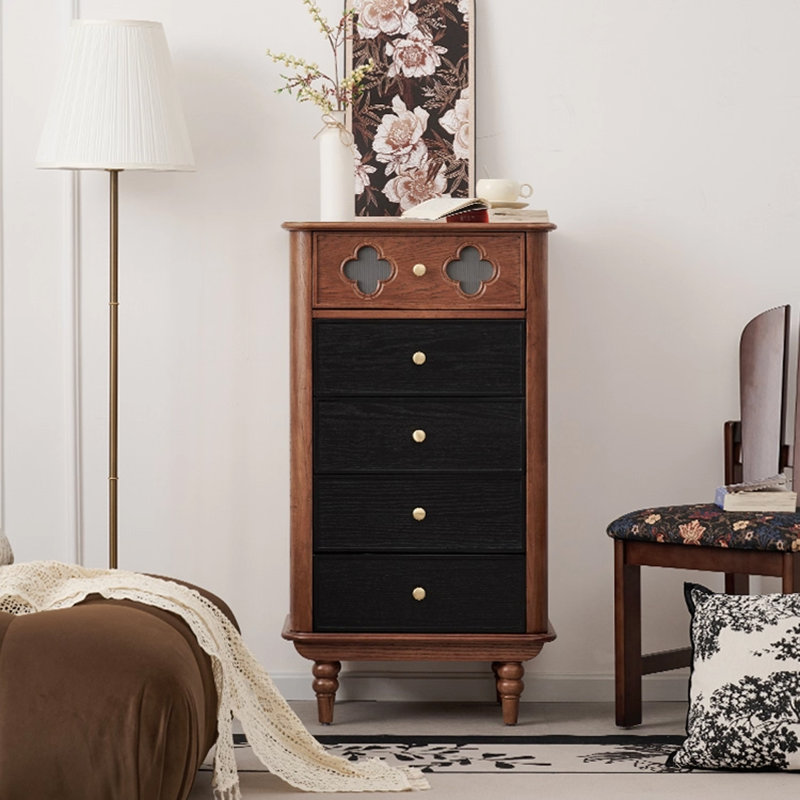 Armoire d'appoint en noyer massif et bois manufacturé