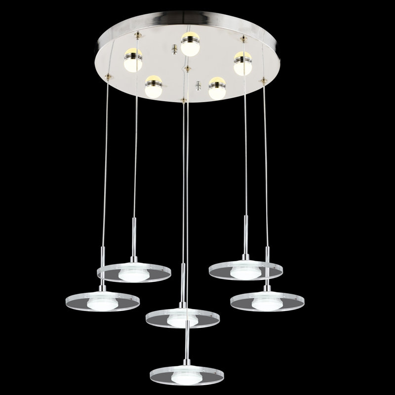 Luminaire suspendu géométrique à 6 lumières DEL