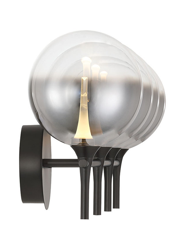 Iissa, Vanity, 4Lt, Glass, Matte Black, Smoked