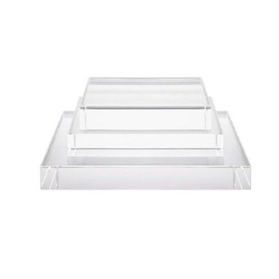 Lily's Living 8"W Acrylic Square Base, Home Accent Art Décor Min 2