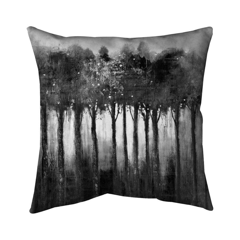 Gray Landscapes Pillow - Monochrome Trees Home Decor