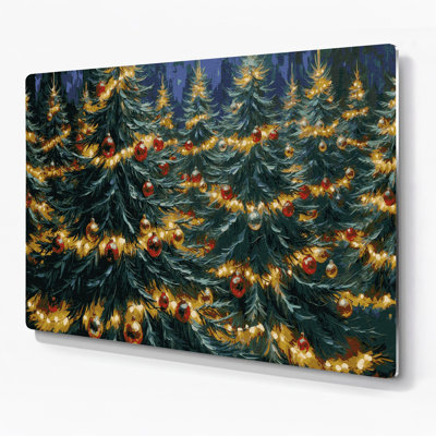 «Christmas Christmas Trees», art mural en métal vert