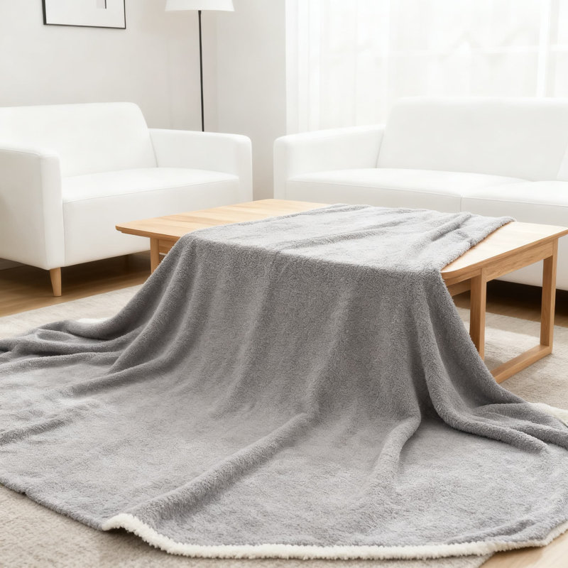 Jeté en tricot ultra doux réversible, douillet moelleux en microfibre pour canapé, lit et canapé, lavable à la machine, Gris