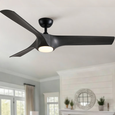 Ventilateur de plafond réversible 56 po avec pales en ABS gris foncé Modern Farmhouse