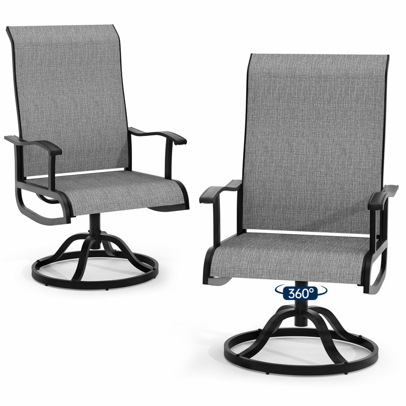 Ensemble de chaises berçantes pivotantes 360 °, 2