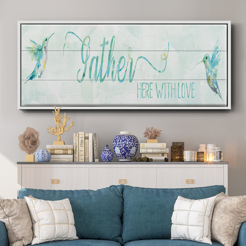 «Gather Here», toile encadrée, H 8 po x l 20 po