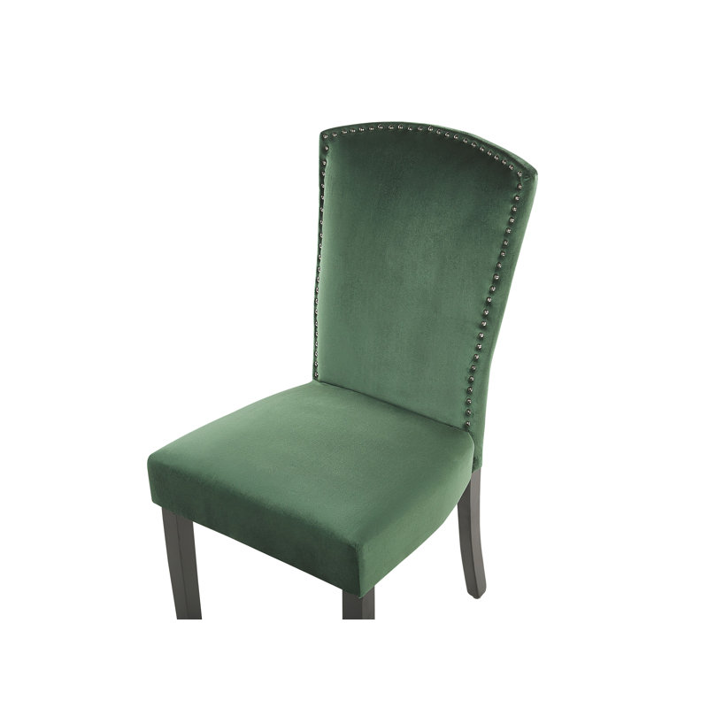 Thomason 49cm H Velvet Upholstered Side Chair, Green