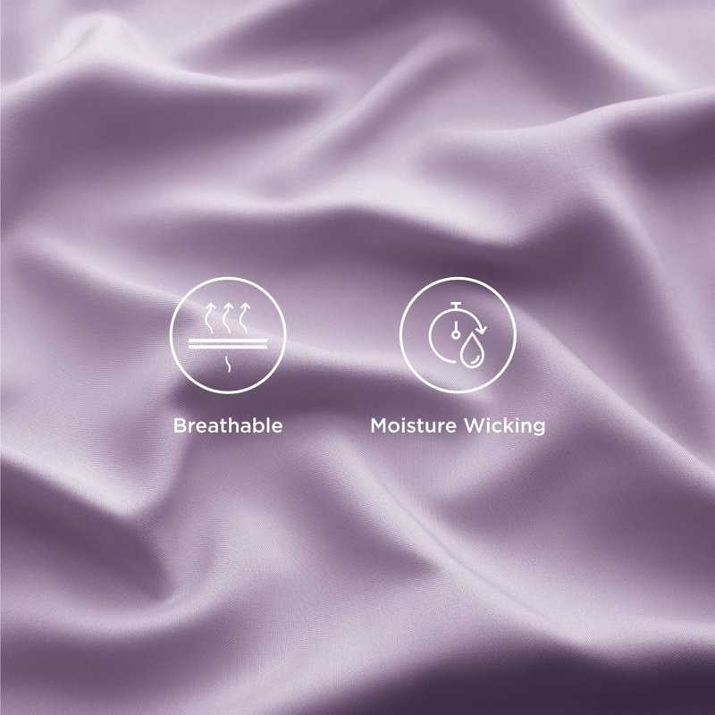Essential Collection Cooling Rayon Derived from Bamboo Sheet Set, Queen Sheet Set with 2 Pillowcases, Lilac