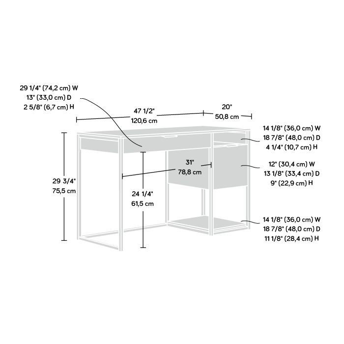 Sindoori Mango Wood Desk with Drawer and Filing Cabinet