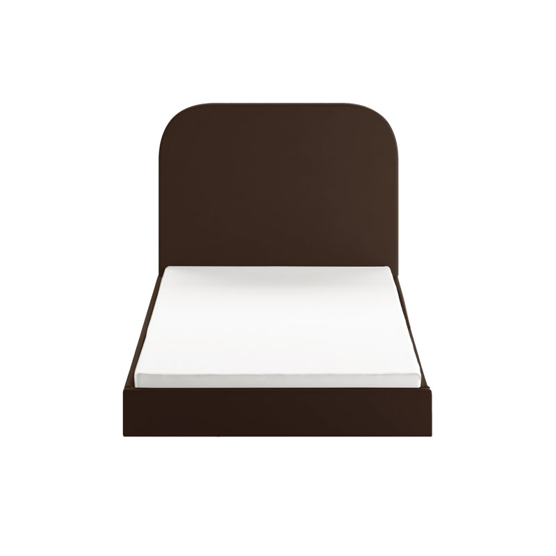 Plum Upholstered Ottoman Storage Bed, European Double  (140 x 200 cm), Brown