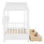 Wooden Twin Size House Bed with 2 Drawers,Kids Bed with Storage Shelf, White-985594860