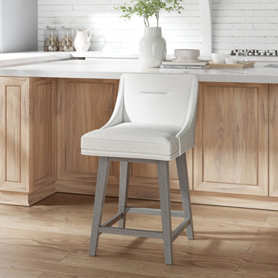 Dorreen Wood And Upholstered Tapered Back Adjustable Height Swivel Stool