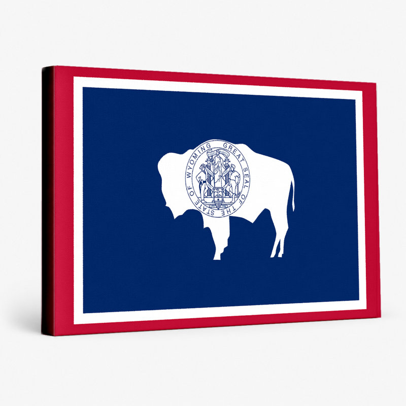 «Wyoming State Flag», art mural sur toile, 14" W x 11" H