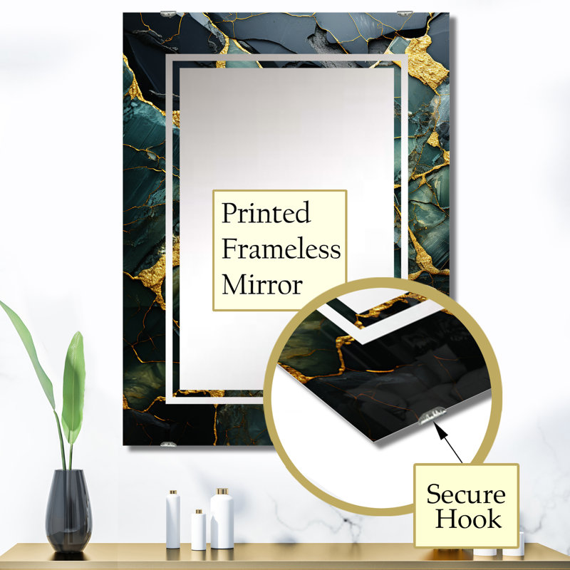 Terflinger - Miroir mural abstrait en marbre, 40 po x 30 po