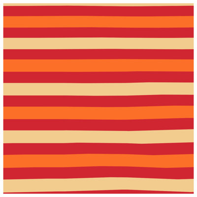 Édredon rouge, orange, rayures beiges