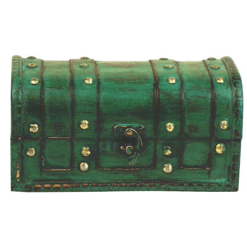 Wooden Decorative Trunk, Green