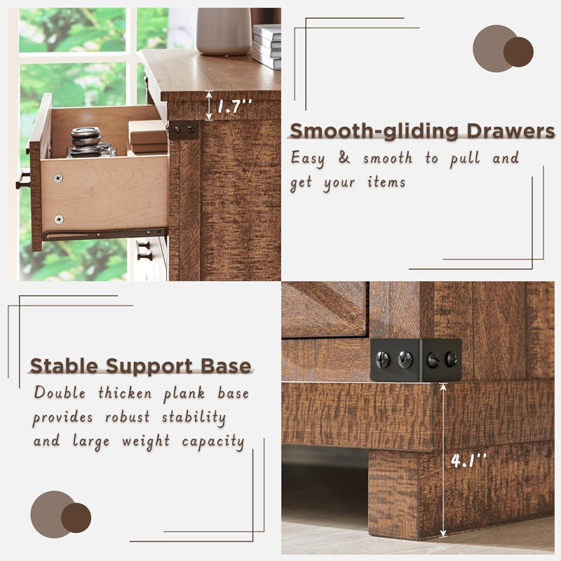 Ayriah 54 " W 7 - Drawer Dresser, Brown