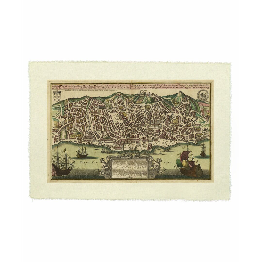 Leinwandbild Historische Karte von Lissabon